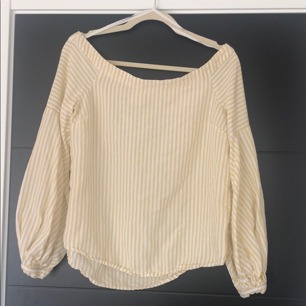 Anthropologie Maeve off shoulder yellow blouse